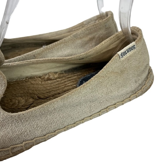 SOLUDOS Espadrille Canvas Beige Wink Winking Eye Flats Slip On Loafers Shoes 8.5 - Picture 9 of 16